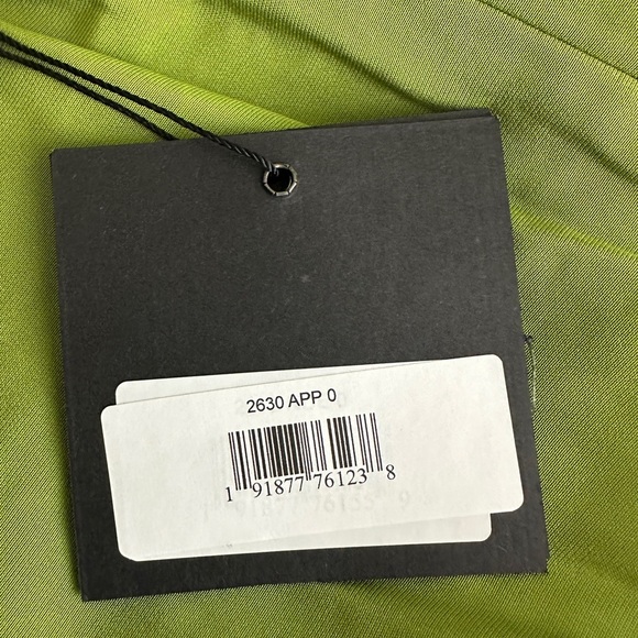 NWT Mac Duggal Plunge Neck Puff Sleeve Cut Out Gown Apple Green 0 - Picture 7 of 9